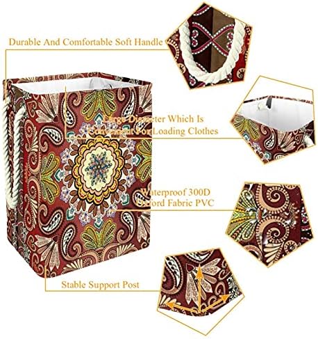 Deyya Retro Abstract Indian Florals Lavanderia Roupas de cesto Armazenamento de armazenamento de lavanderia Organizador doméstico