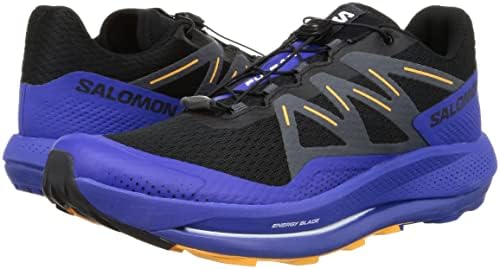 Salomon Pulsar Trail Trail Running Shoes Mens SZ 10.5 Black/Clematis Azul/laranja em chamas