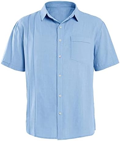 Masculino de linho de algodão camisas para baixo