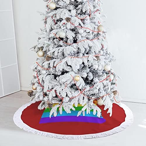 LGBT Gay Pride Rainbow Christmas Tree Salia de Natal Treça Taxes de Tassel para Decorações Festas de Férias 30/36/48