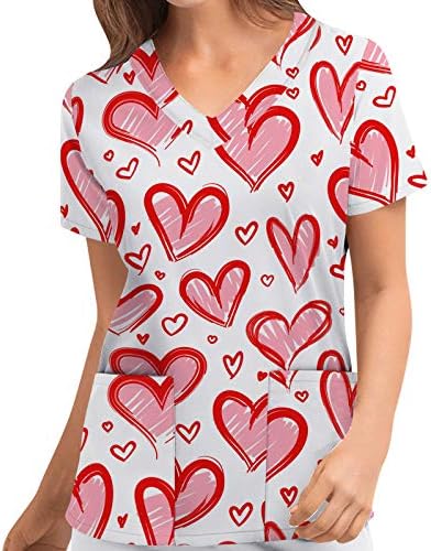 Camisa próxima para mulheres, amor casual com estampa de manga curta camiseta ves de decote em V Tops