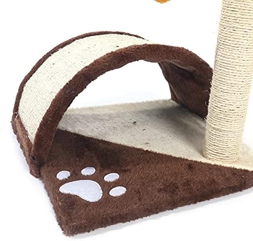 19 Sisal Hemp Cat Tree para atividade de gato com pós -arranhões e bola de brinquedo, Tower Cat Brown