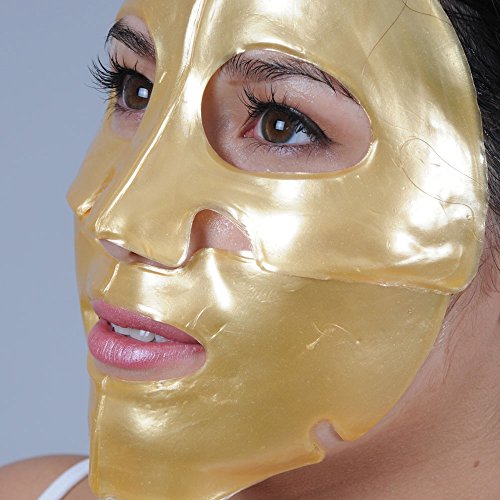 Luxuosa máscara facial de cristal de colágeno nano de 24k Gold 5 pacotes