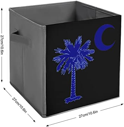 Cubos de caixa de armazenamento de bandeira da Carolina do Sul Os organizadores de tecidos dobráveis ​​com alças