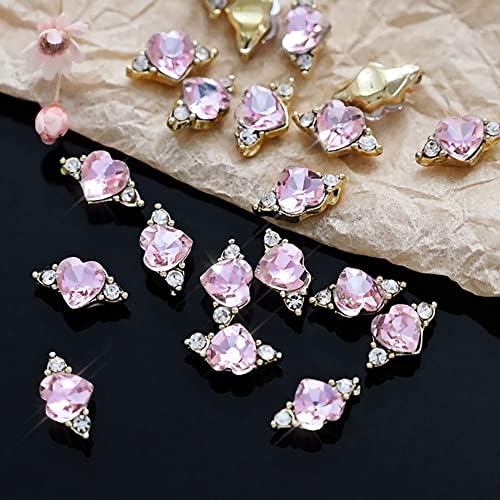 N/A 10pcs adorando decorações de unhas de coração Luxury Diamond Gilding Cado