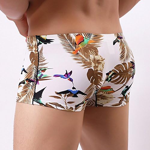 SSDXY Men Patchwork Underwear Print Boxer Briefs Shorts Bolsa Bolsa de Bolsa