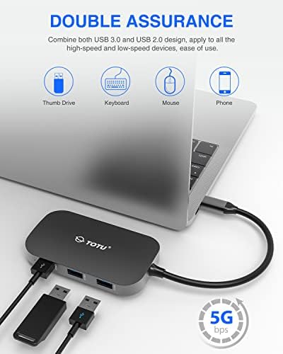 TOTU 9 em 1 USB C Hub com 4K HDMI, 1000Mbps Ethernet & Totu 8 em 1 4K HDMI USB C Hub com 100W PD