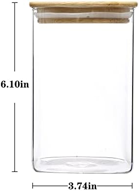 Jarros de vidro de 32 oz com tampas 3 PCs 32 oz de vidro recipiente de vidro Jarros de armazenamento de alimentos Funções de armazenamento