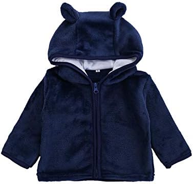 Hoodie de zíper completo fofo para crianças bebês urso casaco com capuz meninos meninos jaqueta de lã Outwear