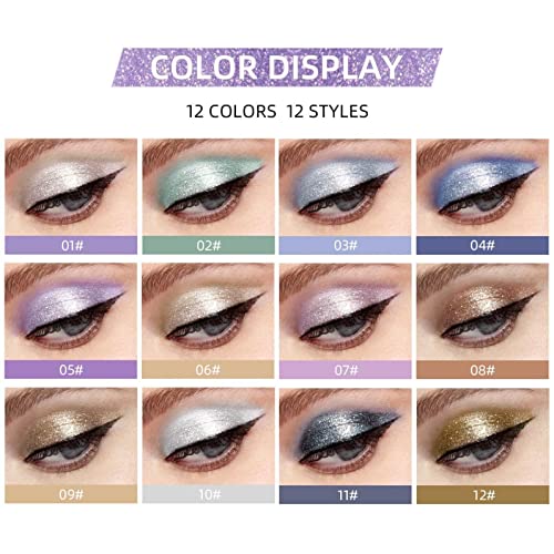 1pc Glitter Eyeshadow Shimmer Metallic Liquid Eyeshadow Longa Durading Shine Eye Shadow Makeup para mulheres, 0,07 fl oz