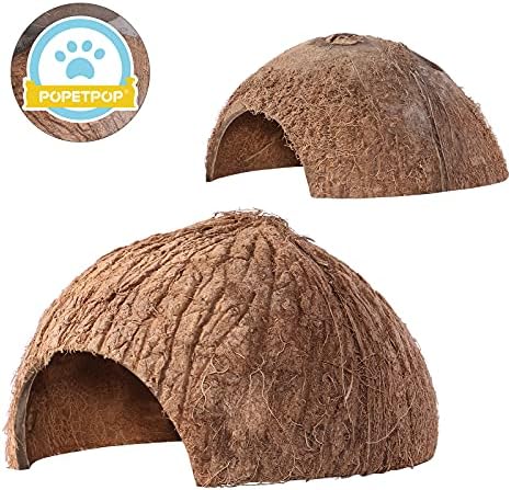 Popetpop Coconut Shell HUT NATURAL Réptil esconde