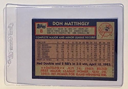 1984 Topps Baseball 8 Don Mattingly Rookie Card