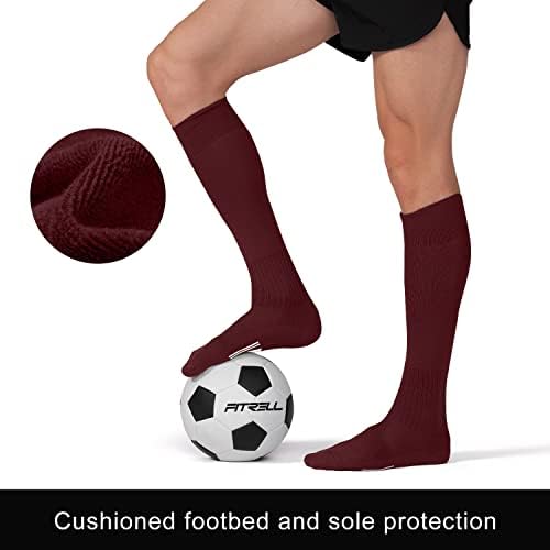 Fitrell 2/3 Pacote de futebol para jovens crianças adultos de beisebol de softball futebol meias para homens meninos