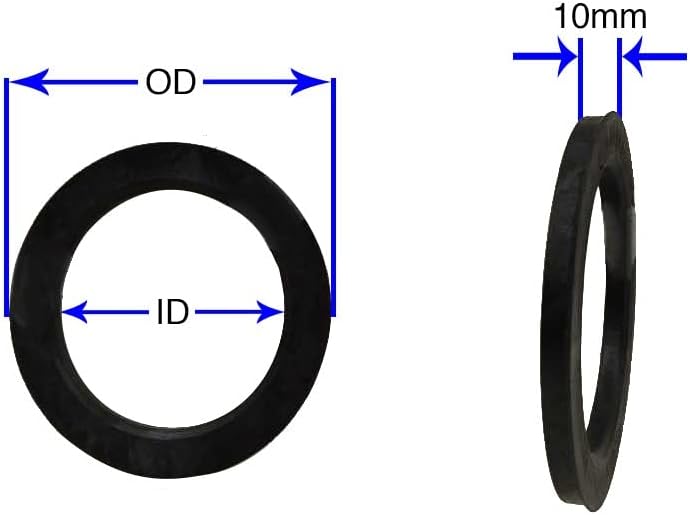 Acessórios para rodas Conjunto de peças de 4 anel centrado no cubo 130,80mm od a 117 mm ID do cubo, policarbonato