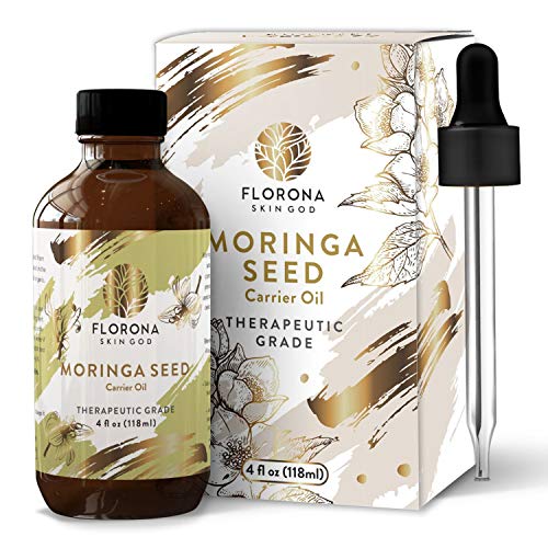 Óleo de Florona Moringa puro e natural - 4 fl oz, para cabelos, rosto e cuidados com a pele