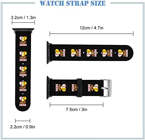 Funny Ball Mom Softball Baseball Watch Bands Soft Silicone Sport Strap Substitui