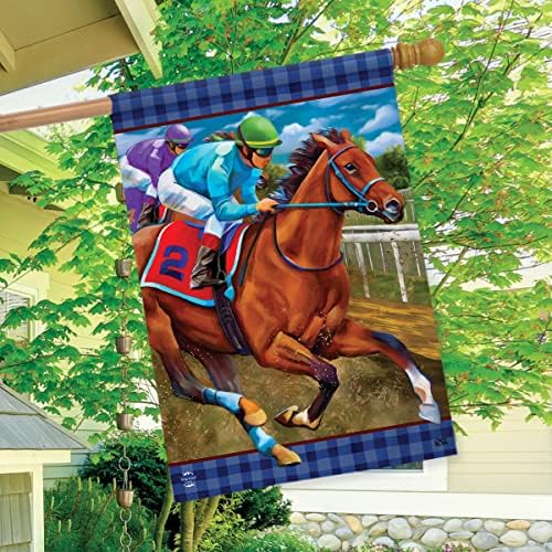 Corrida de cavalos Everyday House Flag Jockeys Track 28 x 40 Briarwood Lane