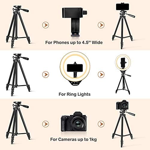 Ubeesize 10 '' LED LIGHT COM STAND e PELELO, LUZ DE HALO SOLIE PARA FOTOGRAFIA/MAGUE/VLOGGING/LIVE STRILAMENTO, Compatível