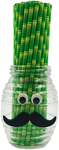 Canudos de papel de bambu verde, biodegradável Bamboo Print Dispotable Paper Drink