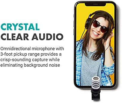 Microphone MovO Mini Lightning para iPhone Vlogging Kit Acessórios para celular - acessórios para iPhone, porta -celular,
