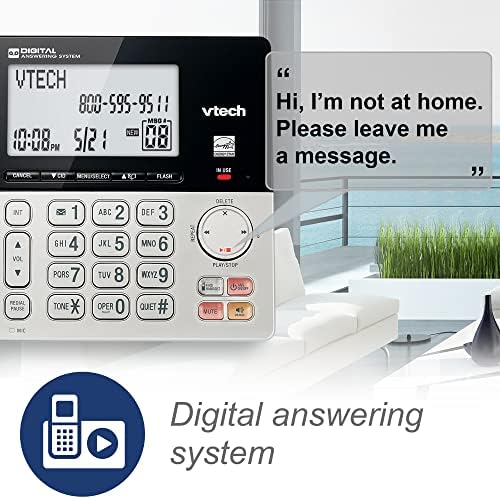 VTECH VG208 DECT 6.0 Cordamento/sem fio Phone para casa com a secretária eletrônica, bloqueio de chamadas, identificação de chamadas,