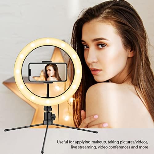 Bright selfie anel Tri-Color Light Compatível com seu videocon A27i 10 polegadas com remoto para transmissão ao vivo/maquiagem/youtube/tiktok/vídeo/filmagem