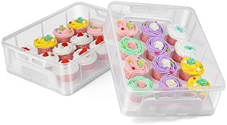 Transportadora de cupcakes de plástico Zoaju, armazenamento de contêineres portáteis de 3 camadas de até 36 cupcakes ou 3 bolos