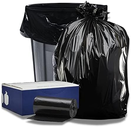 Plástico Plástico 44 Sacos de lixo de 44 galões │1,5 mil │ LANTOS DE LANGA DE LIXO COMPATÍVEL DE RUBERMAID BLACK │ 38 x 46, 384615b