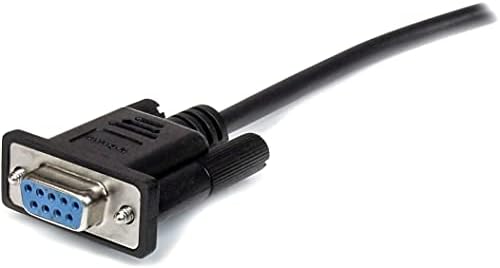 Startech.com 2m preto direto através do cabo serial RS232 - DB9 RS232 Cabo de extensão serial - Cabo masculino a fêmea, 6,6