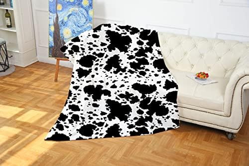 Flanela Cow Print Blanket macio aconchegante lã leve cobertor de vaca leve para sofá -cama Bed de escritório Viagem de