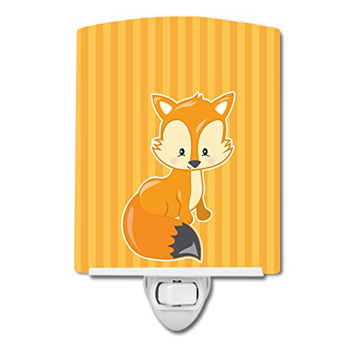 Tesouros de Caroline BB9164CNL FOX Cerâmica Night Light, Compact, Ul certificada, ideal para quarto, banheiro, viveiro, corredor,