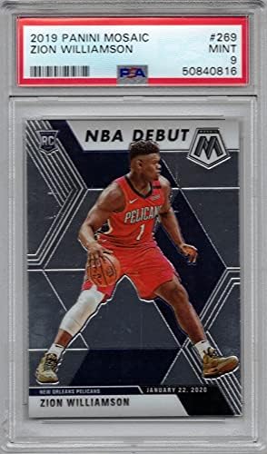 2019-20 Panini Mosaic Basketball 269 Zion Williamson ROOKIE CARTIDO PSA 9 MINT