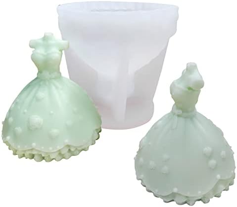Moldes de silicone de casamento, moldes de vela moldes de vestido de noiva, presentes de meninas de moldes artesanais DIY, resina