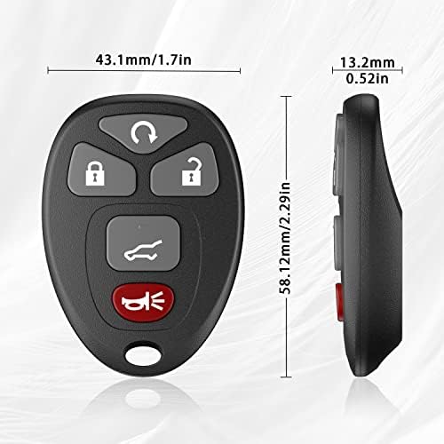 5 botões de entrada sem chaves de controle remoto carro chave fã para travessia chevy tahoe suburban/b uick enclave/cadillac