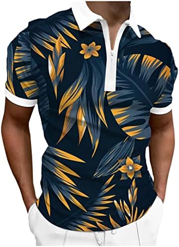 Camisas de natação de verão bmisEgm para homens mens 3d impressão digital zíper de lapela de manga curta camisa casual