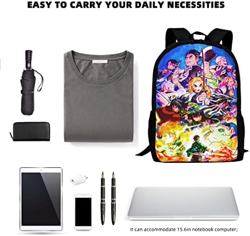 Sulikehz 2pcs Anime Backpack Anime Laptop Backpack Cartoon Bookbag para Sports Outdoor Travel G3