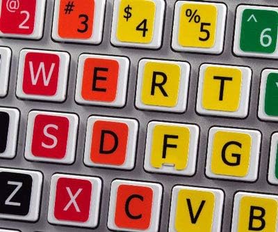 Novo aprendizado de letras grandes adesivos de teclado de cor inglês