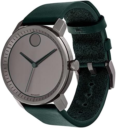 Movado Bold 3600570 Dial cinza Dial Green Leather Band Men's Watch