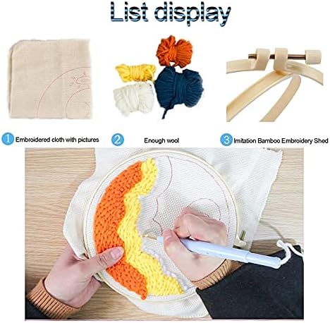 Kits iniciantes de bordado com agulha de punção sdfa, caneta de bordado, rosqueador de agulha, pano de agulha de punção, bordado