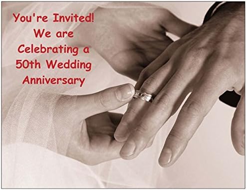 Mãos com anéis de casamento 50º aniversário de casamento convite - 50/pack