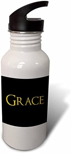 3drose Grace Popular, nome da mulher na moda nos EUA. Amarelo em preto ... - garrafas de água