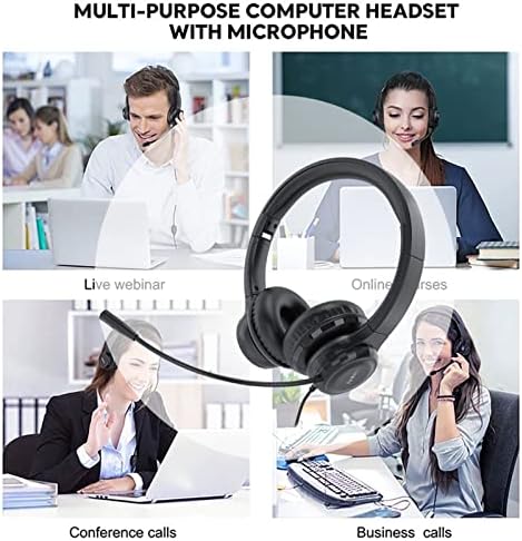 Fone de ouvido de computador Nightroad com microfone para call center, fones de ouvido de 3,5 mm de cancelamento de cancelamento