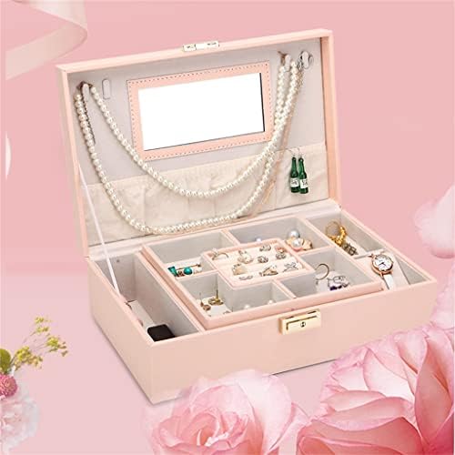 N/um estilo coreano de duas camadas PU PU Jewelry Box de colar caixa de armazenamento de colar
