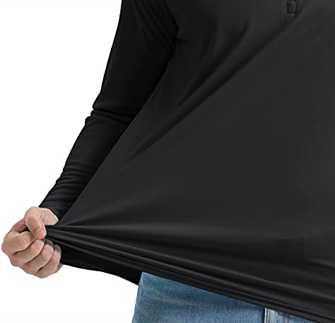 Crysty Men's Upf 50+ camisas de pesca de manga comprida Proteção solar Caminhada 1/4 zip tops