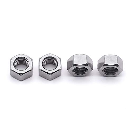 M6-1.0mm mm em aço inoxidável porcas acabadas por nozes hexágonas, 304 aço inoxidável 18-8, padrão DIN934, fio completo, acabamento