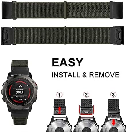 Buday 22mm 26mm Nylon tira para Garmin Fenix ​​7 7x 6 6x Pro Fenix ​​5 5x mais 3 3HR Forerunner 935 945 D2 Bravo Remessão Remessão