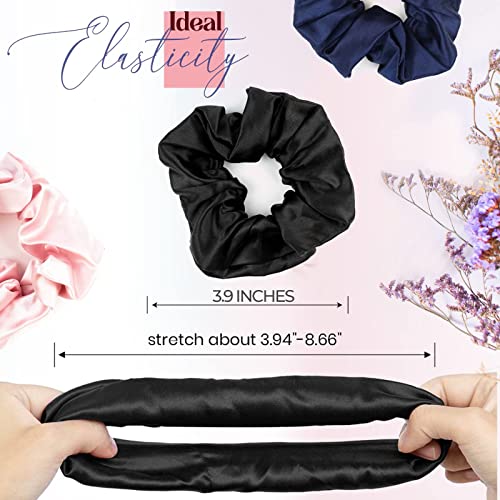 Minha adorável seda: lindos scrunchies de seda de cabelo - scrunchies de seda para meninas - presente ideal de scrunchies