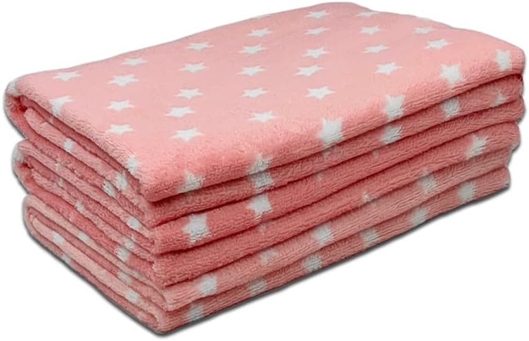 Ginidear Soft Wlope Pet Dog Cobertors Para cães pequenos de cães médios grandes gatos -da -índia. Pacote de 3, estrelas rosa, 40x50in