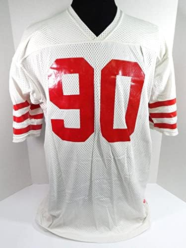 No final dos anos 80, no início dos anos 90, o jogo San Francisco 49ers 90 usou camisa branca 48 741 - Jerseys não assinados da