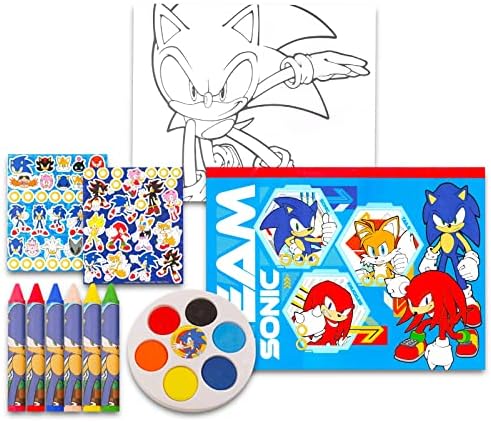 Partido do jogo Sonic The Hedgehog Desenho e pintura Conjunto para meninos - pacote de presentes sonoros com livro de